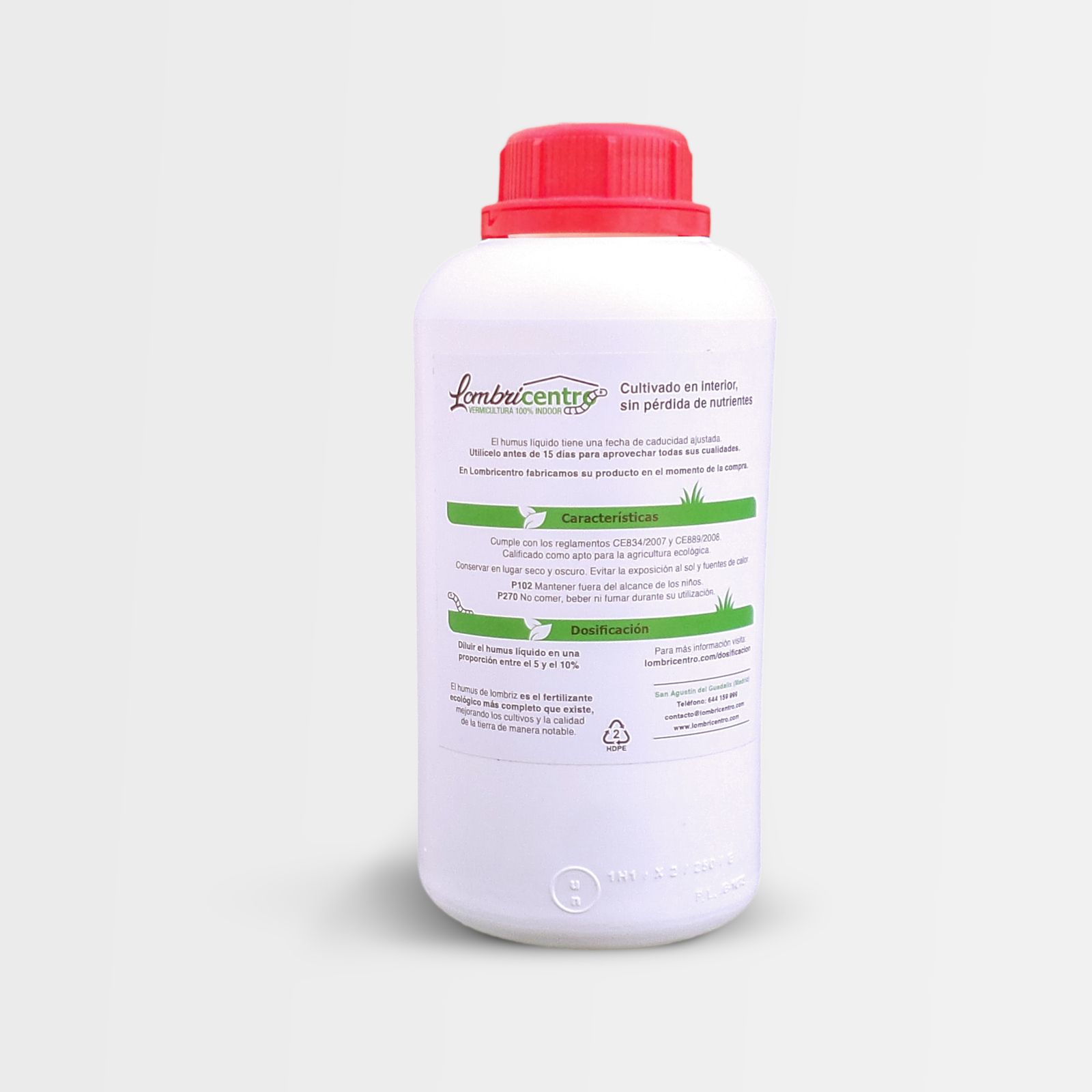 Humus de lombriz líquido 1 litro trasera 1600