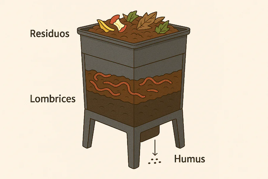 Vermicompostera de flujo continuo 2